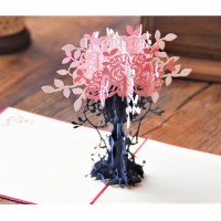 Handmade 3D Pop Up Card Pink Rose Flower Vase Birthday Valentine's Day Mother's Day Wedding Anniversary Retirement Thank you Housewarming Bridal Shower 